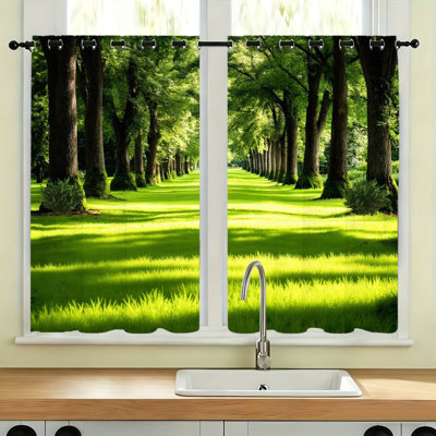 2Pcs Rideaux occultant pour sentier forestier, rideaux isolants isolants et isolants pour réduire le bruit, panneaux pour le salon, la chambre et la décoration intérieure