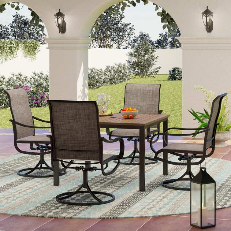 Dawlton 4 - Person Metal Patio Dining Set with Square Table