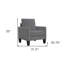 Fauteuil rembourré 32 po gris et noir