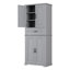 Armoire de rangement pour salle de bain avec espace de rangement multifonctionnel, tiroir avec glissières, tablette réglable-1632409664