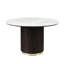 Table de salle à manger avec plateau en marbre d'ingénierie et finition espresso