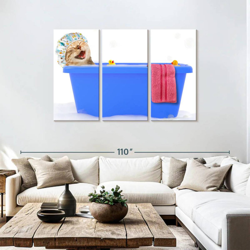 Ketti Tabby Cat Bubble Bath, 48" H x 74" W