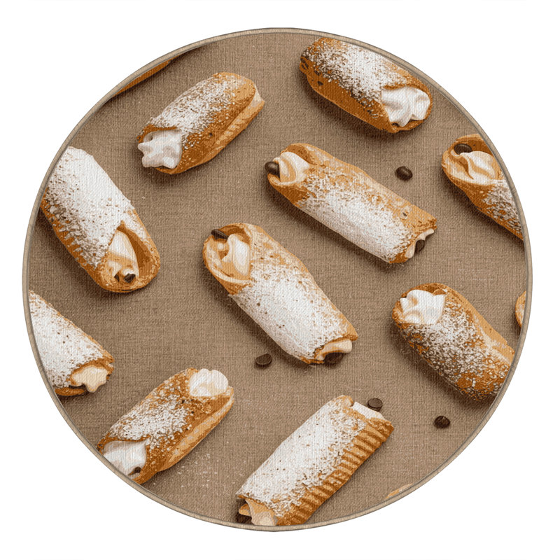  Tapis lavable Cannoli Desserts, Rond 8 pi