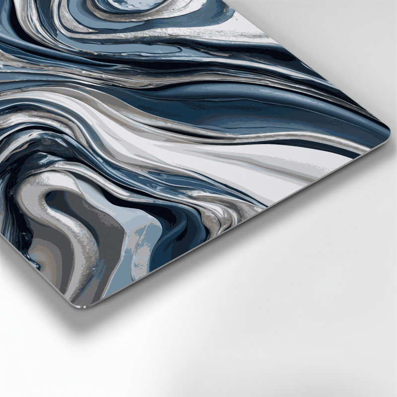 Abstrait fluide, art mural gris en métal 97, H 12 po x l 12 po