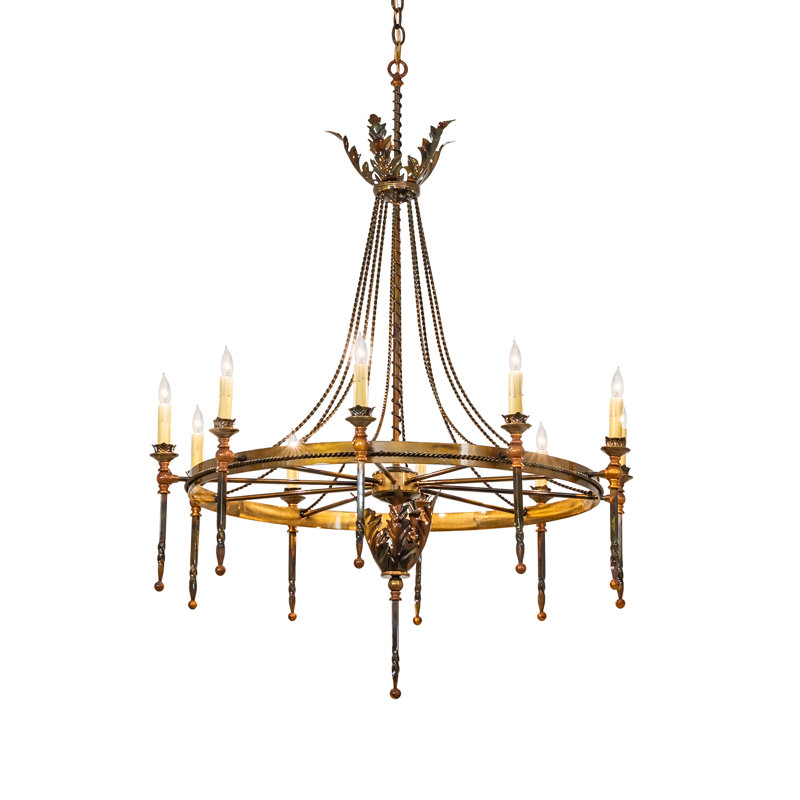 56" Wide Amaury 16 Light Chandelier, 10, 48" H x 36" W x 36" D, Lt Burnished Transparent Gold