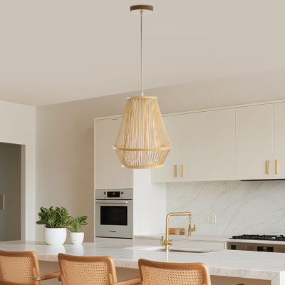 Handwoven Rattan Cone-shaped Tapered Bamboo Pendant Light