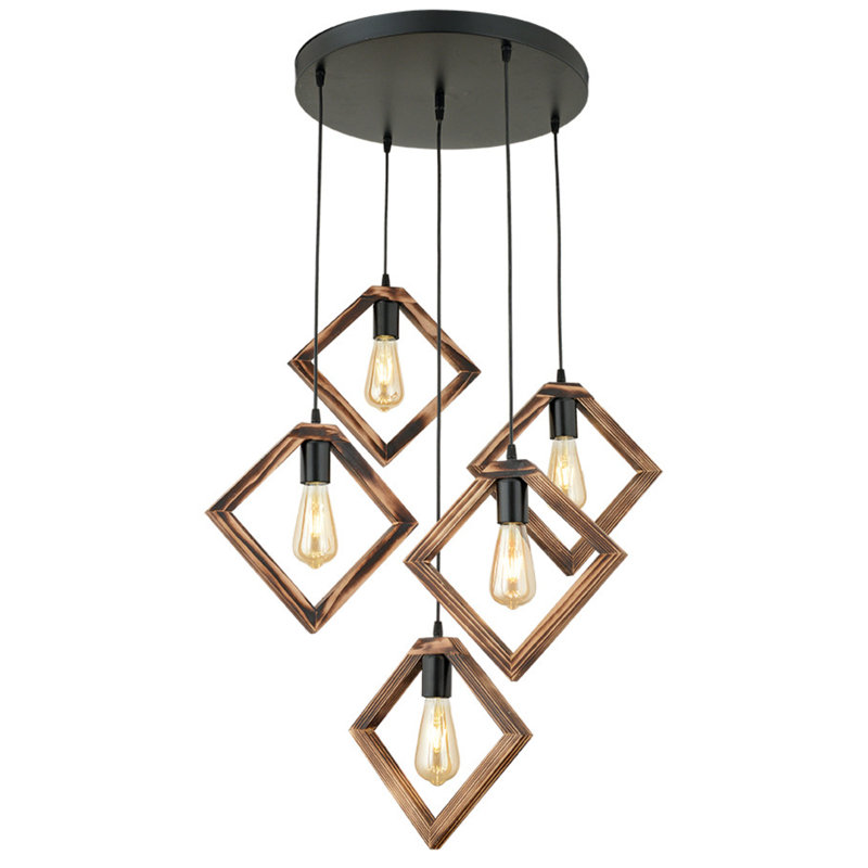 Luminaire suspendu carré à 5 lumières Lomeli