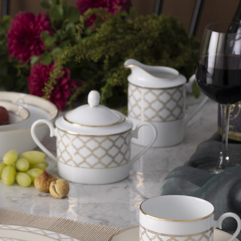 Noritake Eternal Palace Sugar and Creamer Set, Gold