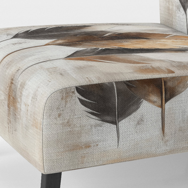 Fauteuil de chambre Boho Feather, Pantoufle sans accoudoirs