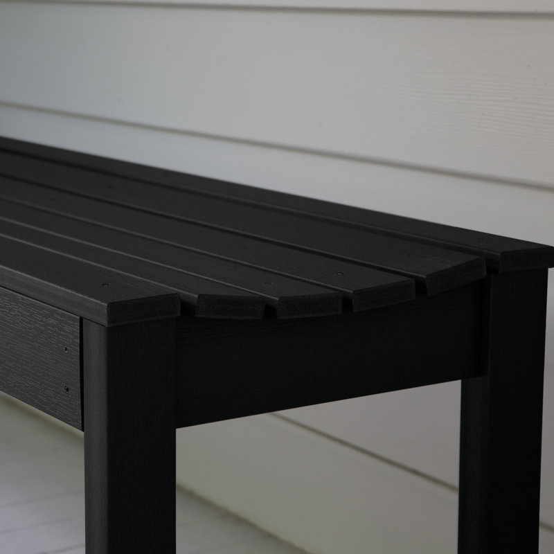 Arbnora Recycled Plastic Picnic Bench, 17.3" H x 56.8" W x 15.8" D, Black