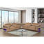 Canapé modulaire en caramel Nova avec 2 consoles avec lampe de lecture et réfrigérateur-133243720