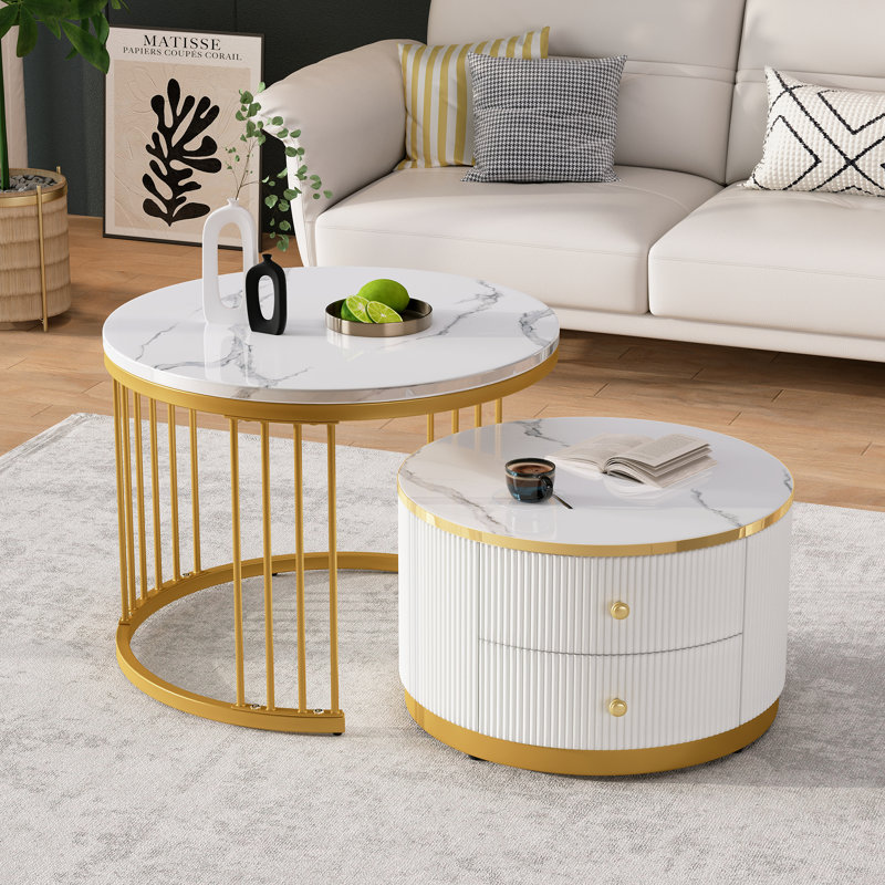 Adio Coffee Table with Storage, White