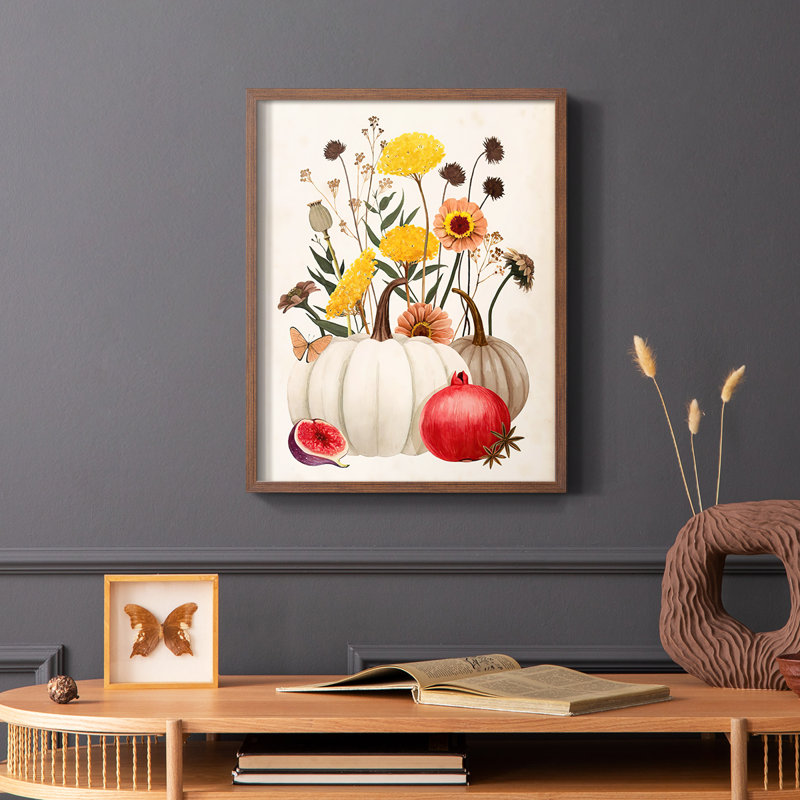 «Fall Botanicals II», reproduction encadrée - bois massif, Brun, H 10 po x l 8 po