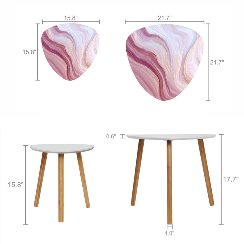 Ensemble de 2 tables basses gigognes Triangle