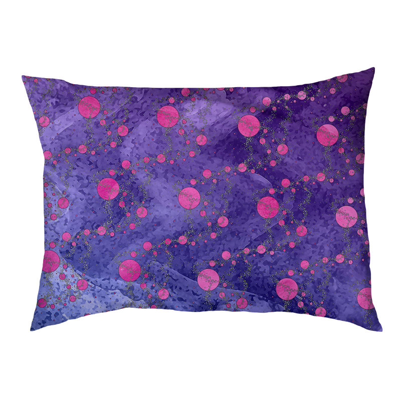 Coussin d'extérieur pour chien Byrge Planets Stars, Très grand (l 52 po x P 42 po x H 17 po), Rose/noir