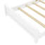Base de lit plateforme simple avec tête de lit, base de lit plateforme en bois massif, lit de plancher avec lattes de support, blanc
