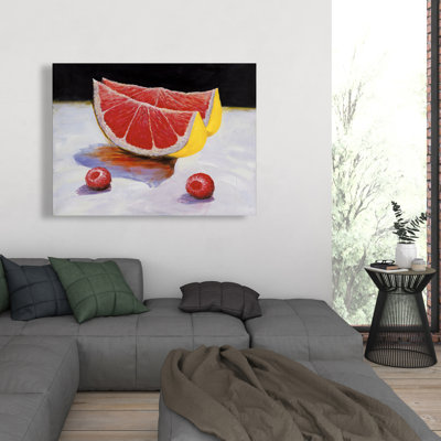 Grapefruit Slices - Contemporary Canvas Home Decor Art