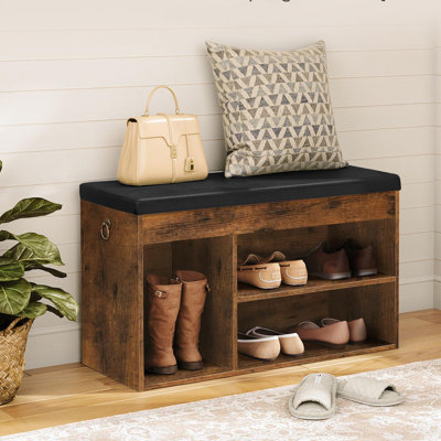 Banc de rangement rembourré en similicuir Colesha
