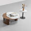 Ensemble de tables basses simples en bois massif et marbre