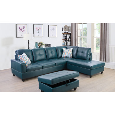 Faux Leather Sectional Right Hand Facing