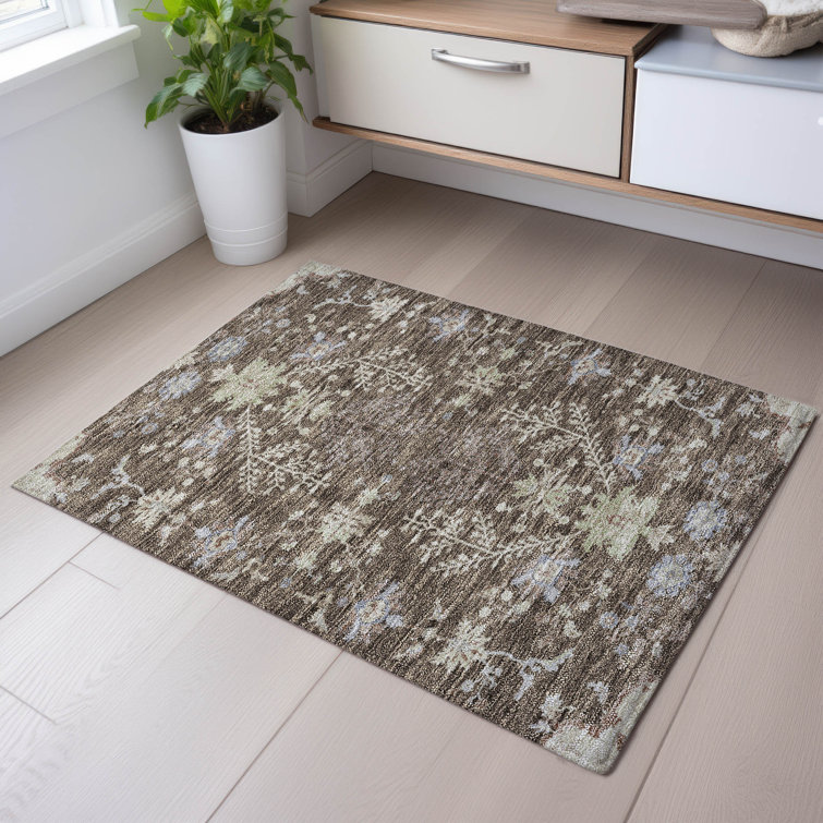 Premium Machine Washable Gurubaksh AMF1156 Floral Rug