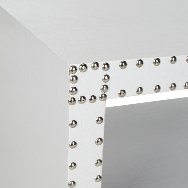 Table de bout avec rangement Nara, Crocodile blanc