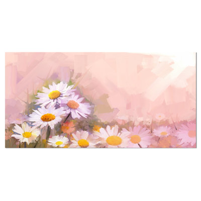 Gerbera Flowers on Soft Color Back - impression sur toile tendue