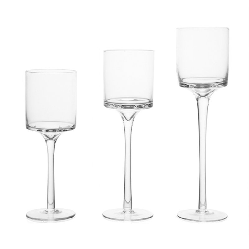 3 Piece Glass Tabletop Hurricane Set