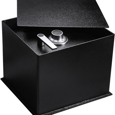 Coffre-fort de plancher de 0,89 pi³ - acier, hauteur de l'emballage de 15,75 po, serrure à combinaison, construction solide noire, profondeur de 14,34 po, avec