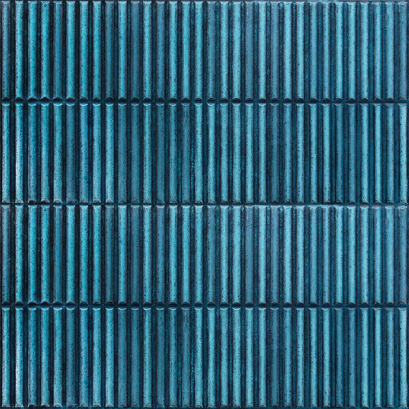 Helix Strata 12" x 24" 3D Kit Kat Fluted Porcelain Wall Tile, Blue