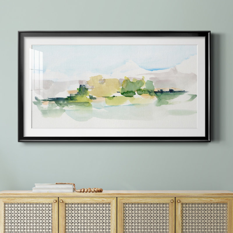 Tangerine Sunset I - peinture encadrée, Blanc, H 22,5 po x l 42,5 po x P 1,5 po, Papier encadré noir