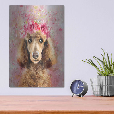 " Flower Crown Poodle " by Furbaby Affiliates Painting Print