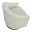 Chaise pivotante rembourrée avec base en bois crème Voir ci-dessous