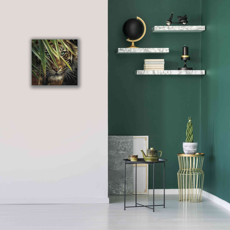 Ebern Designs «Tiger Eyes» par Collin Bogle, art mural sur toile, H 18 po x l 18 po x P 0,5 po
