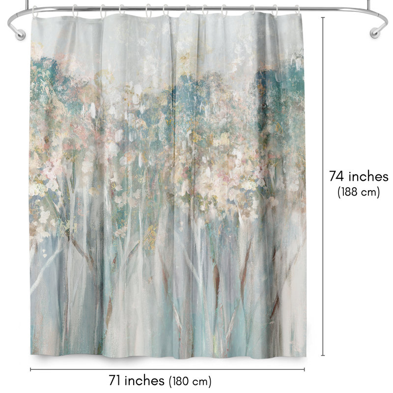 Rideau de douche abstrait 71 "x 74", Dewy Iii par PI Creative Art