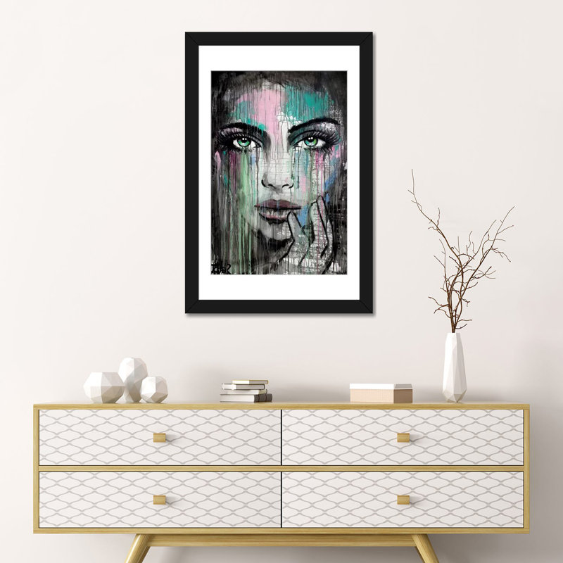 Reproduction d’art sur toile tendue new, H 24 po x l 16 po x P 1 po, Papier d'art encadré noir, Blanc