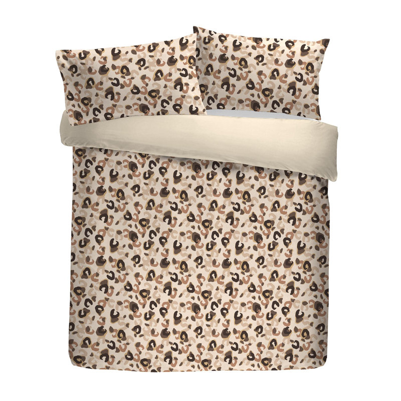 Fusion Cosy Leopard Duvet Cover Set Natural, Single Duvet Cover + 1 Standard Pillowcase