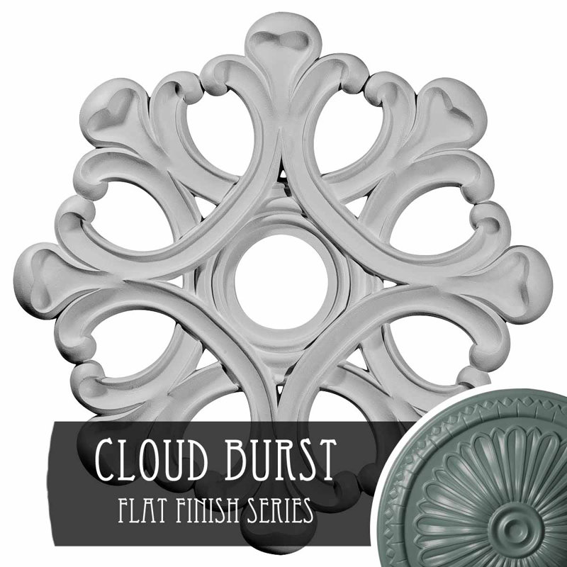 20 médaillons de plafond ange de 7 7/8 po x 3 5/8 po x P 1 po (convient aux auvents jusqu'à 4 3/8 po), Tourbillon de nuages