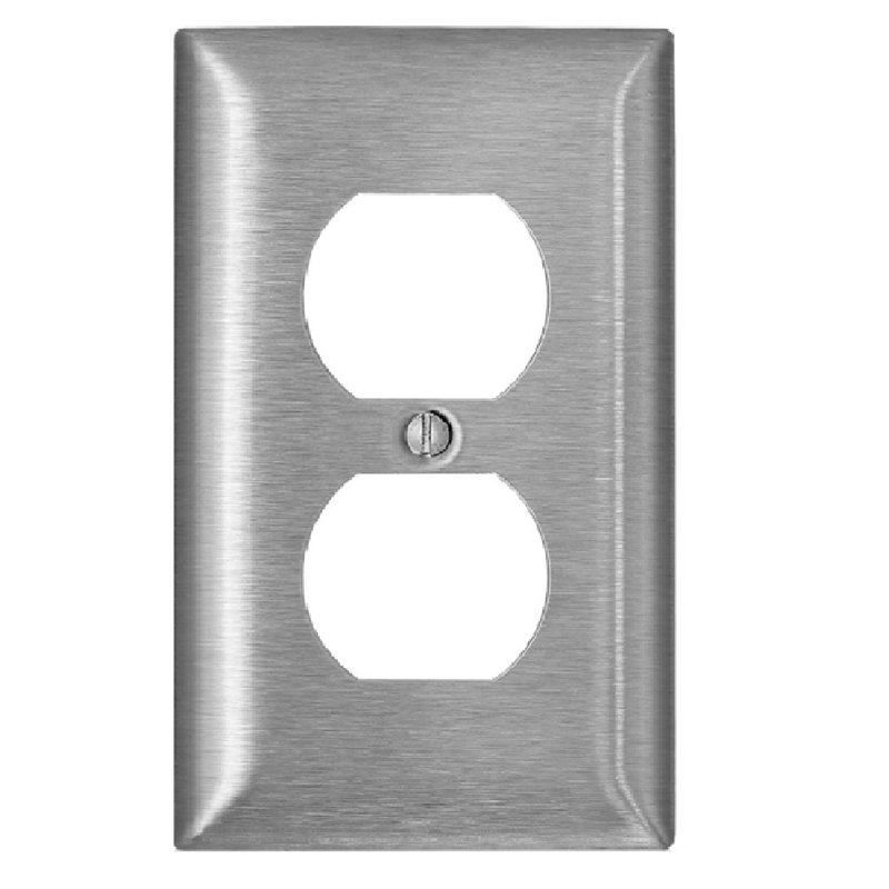 Leviton Satin Silver 1-Gang Stainless Steel Duplex Wall Plate