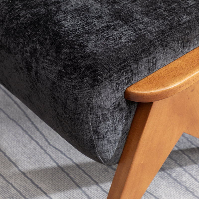 Banc en bois massif multifonctionnel Kyajah, Noir
