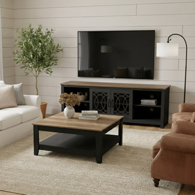 Adona Basilico Modern 2 Piece Living Room Media And Coffee Table Set