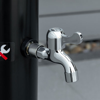 Douche de jardin solaire à température réglable et douche noire