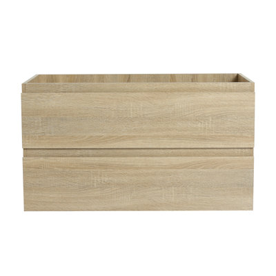 Oak Bathroom Vanity 36" - With Smooth Drawer Operation Oak, Wall Mounted, Functional Interior
