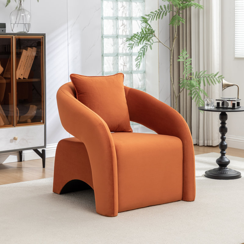 Hijinio Upholstered Armchair, Orange
