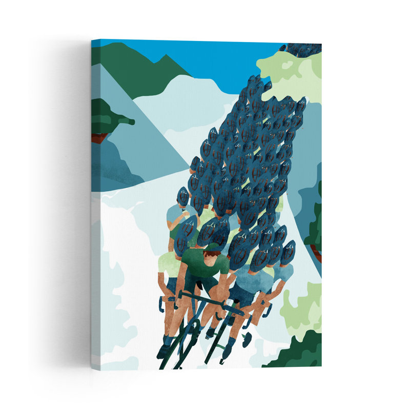 «Peloton Mountain Ascent Abstract Contemporary Mountain Nature», reproduction d'art murale, H 24 po x l 16 po