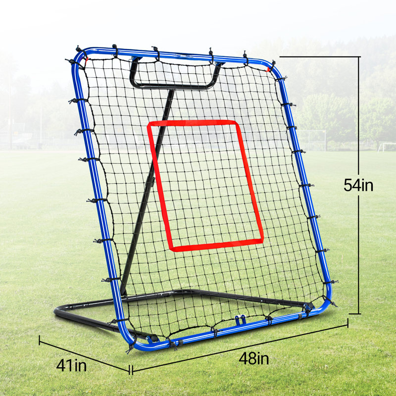 Baseball Rebounder Net 4 X 4.5 FT Baseball Training Equipment Baseball Bounce Back Net With 5 Ball Return Angles Softball Pitching Net Fly Ball Line Drive Ground Ball Training Net For Fielding