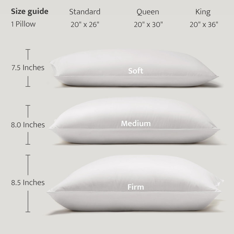 Double Stitch Luxury US White Down Bed Pillow Soft Sleeping