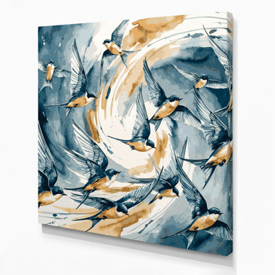 «Birds Tree Swallow», art mural sur toile beige
