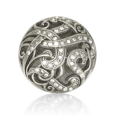 BELMONT KNOB; CLEAR CRYSTAL ANTIQUE NICKEL FINISH