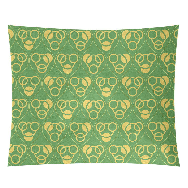 Jordao Polyester Tapestry, 88" H x 104" W, Green/Yellow